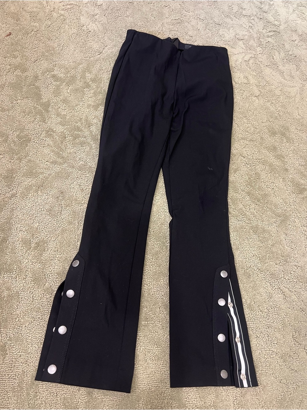 Rag & Bone black flared pants with snap-button detailing at the ankles
